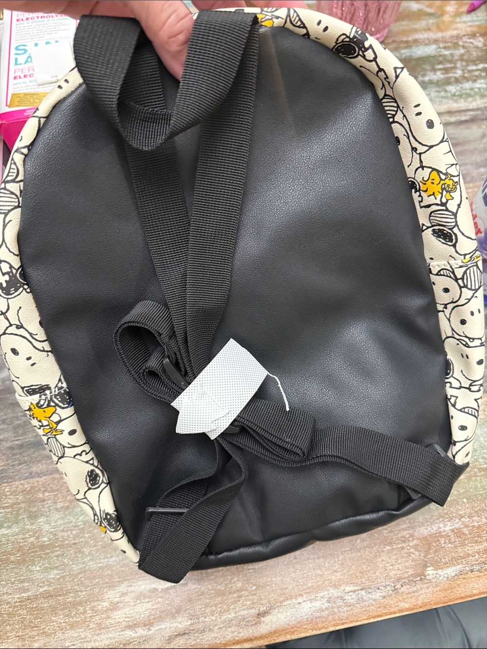 Peanuts Cream, Black & Yellow Snoopy Mini Backpack - Picture 2 of 4